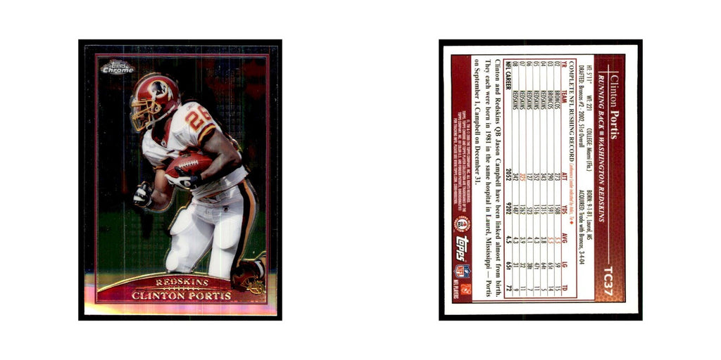 2009 Topps Chrome Clinton Portis Football Cards #TC37