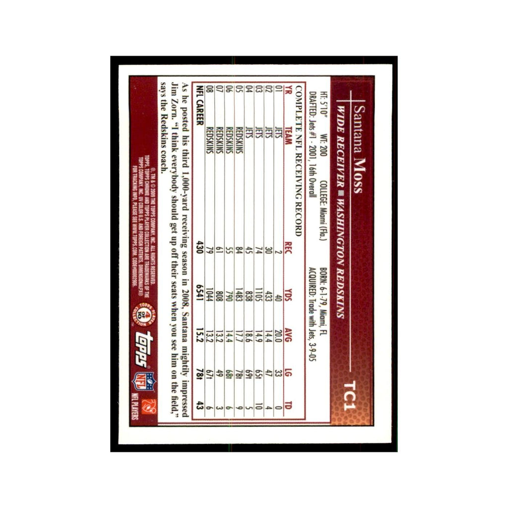 2009 Topps Chrome Santana Moss Football Cards #TC1