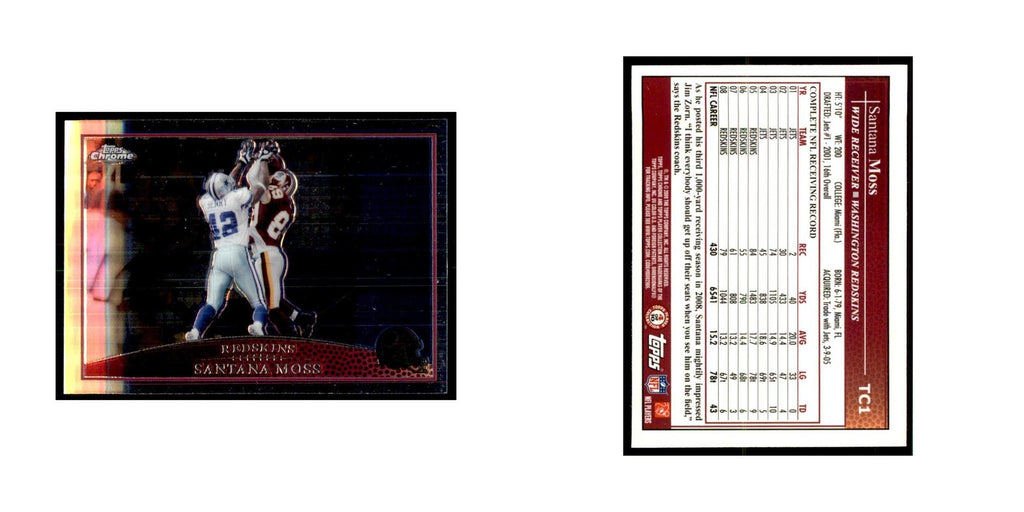 2009 Topps Chrome Santana Moss Football Cards #TC1