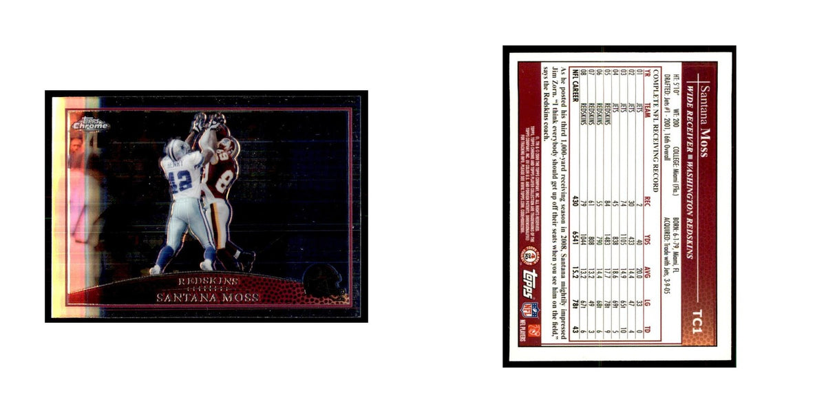 2009 Topps Chrome Santana Moss Football Cards #TC1