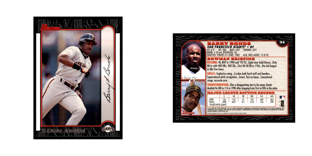 1999 Bowman Barry Bonds Baseball Cards #34