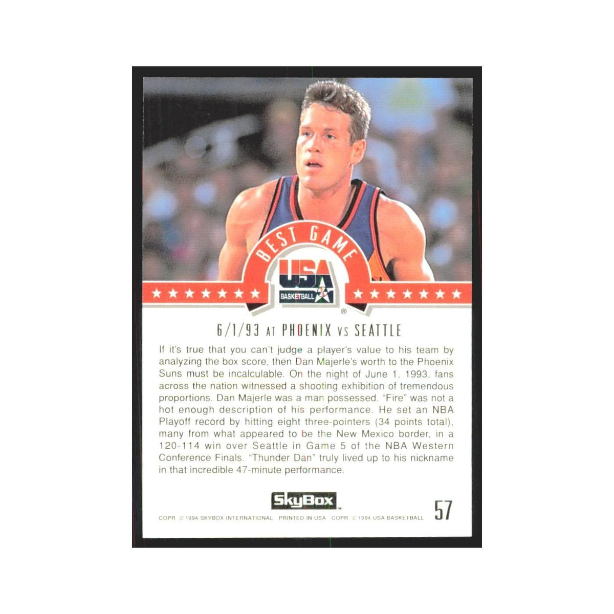 1994 SkyBox USA USA Basketball Card USA #57