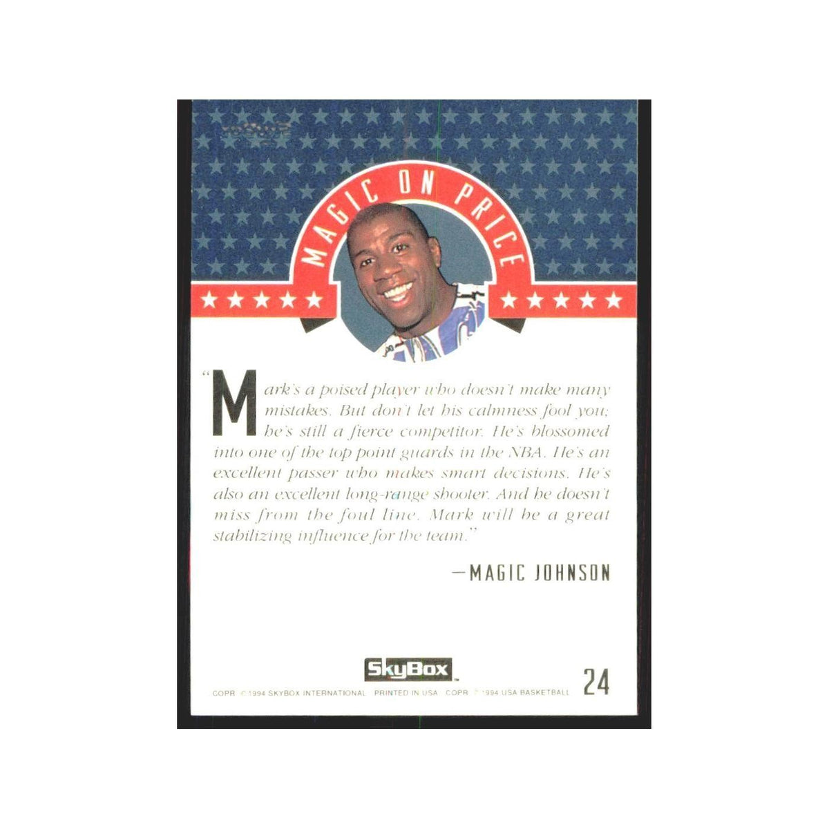 1994 SkyBox USA Mark Price USA #24