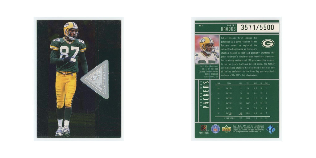 Robert Brooks #/5500 1998 Upper Deck SPx #102 Green Bay Packers Football Card NM