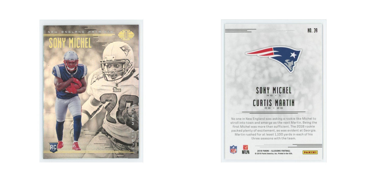Curtis Martin Sony Michel Rookie 2018 Panini Illusions #39 Patriots NM