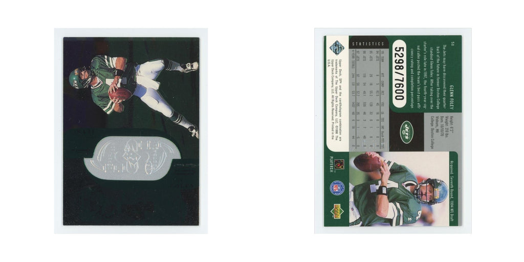 Glenn Foley #/7600 1998 Upper Deck SPx #58 New York Jets Football Card NM