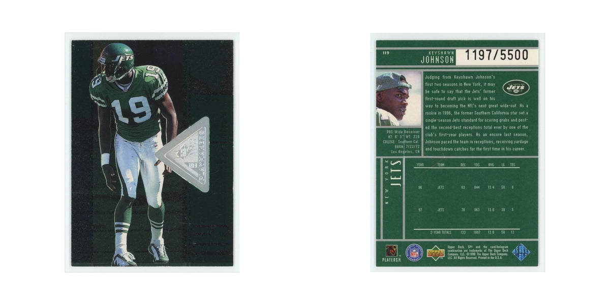 Keyshawn Johnson #/5500 1998 Upper Deck SPx #119 New York Jets Football Card NM