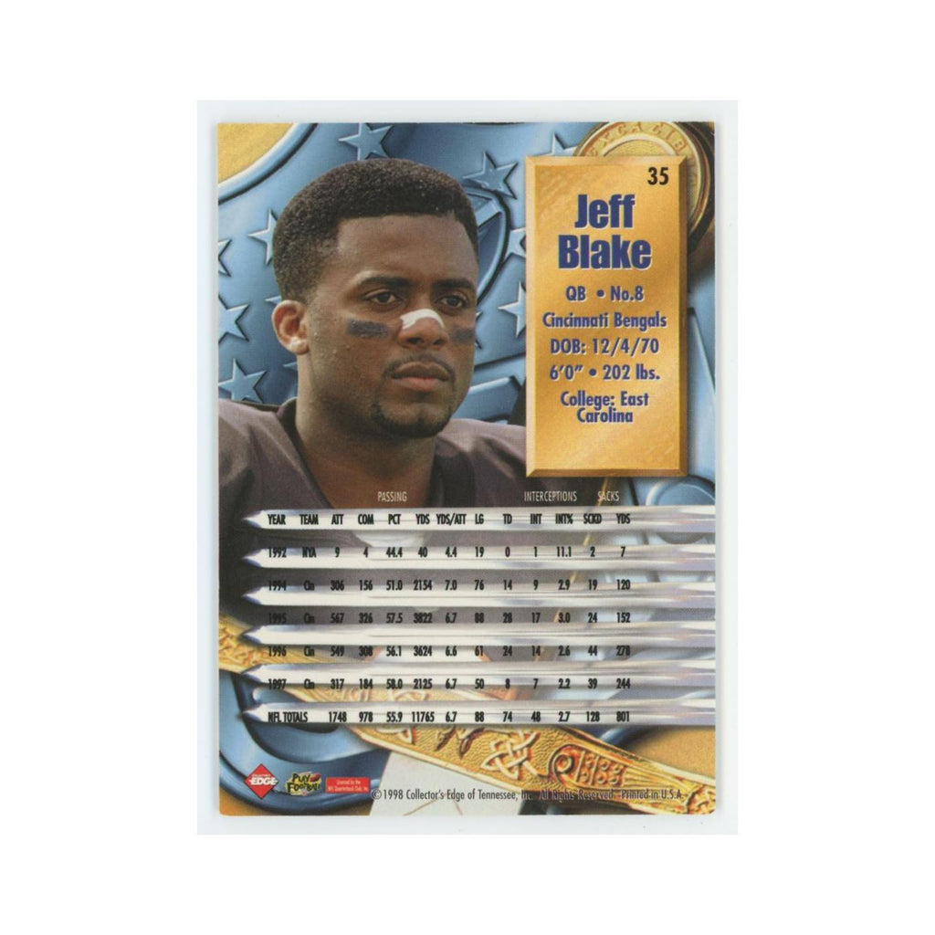 Jeff Blake 1998 Collector's Edge Gold #35 Cincinnati Bengals Football Card NM