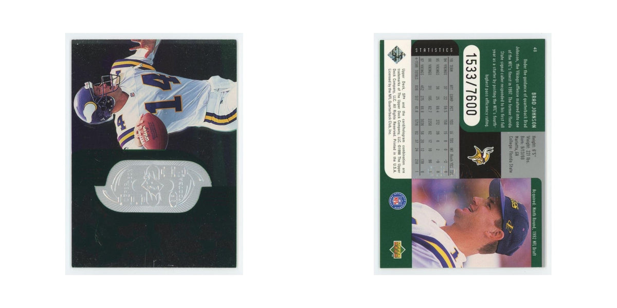 Brad Johnson #/7600 1998 Upper Deck SPx #48 Minnesota Vikings Football Card NM