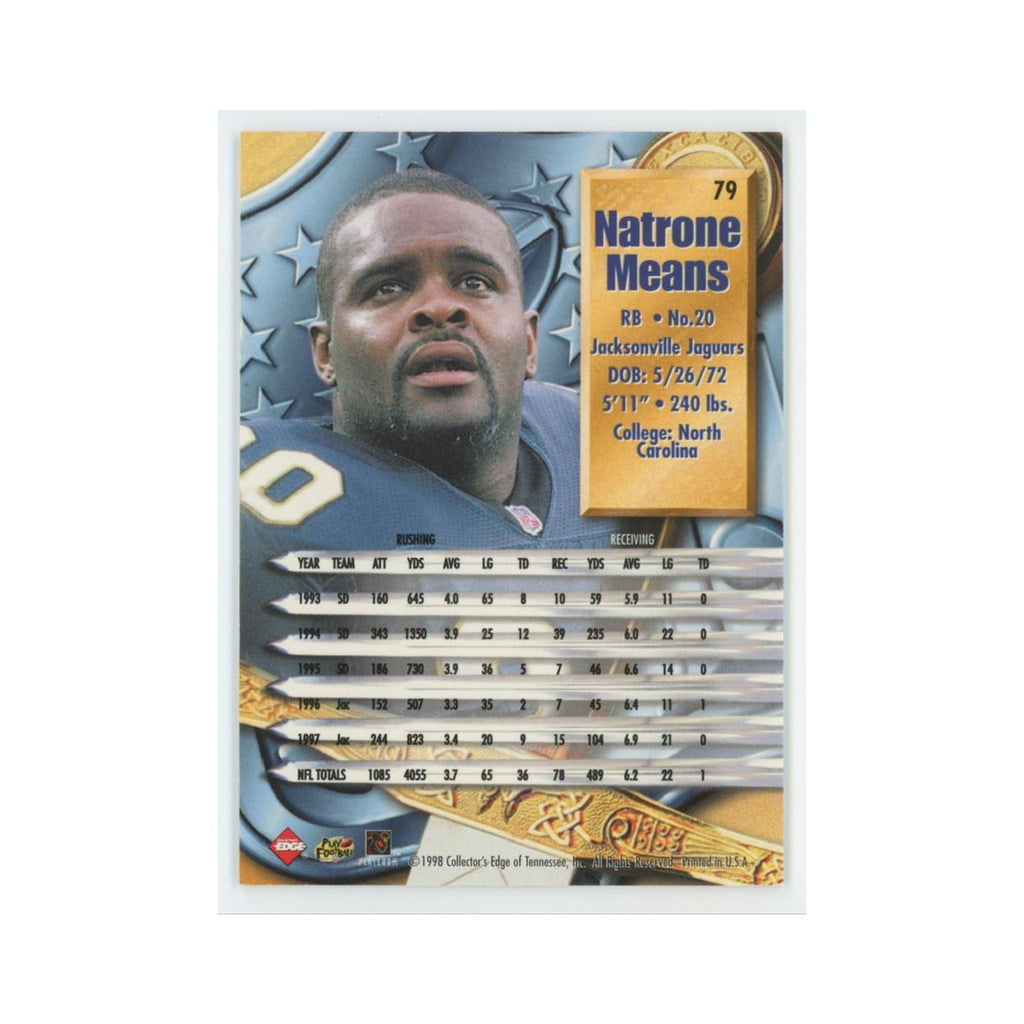 Natrone Means 1998 Collector's Edge Gold #79 Jacksonville Jaguars NM
