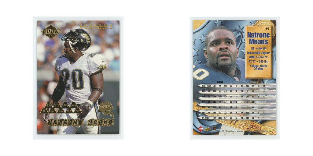 Natrone Means 1998 Collector's Edge Gold #79 Jacksonville Jaguars NM