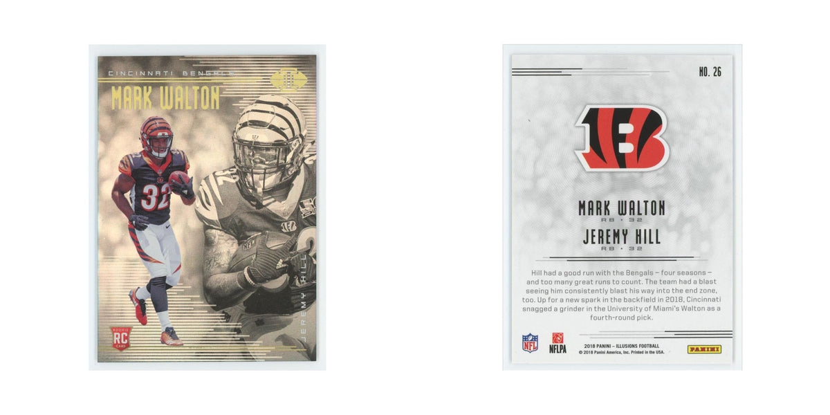 Mark Walton Jeremy Hill Rookie 2018 Panini Illusions #26 Cincinnati Bengals NM