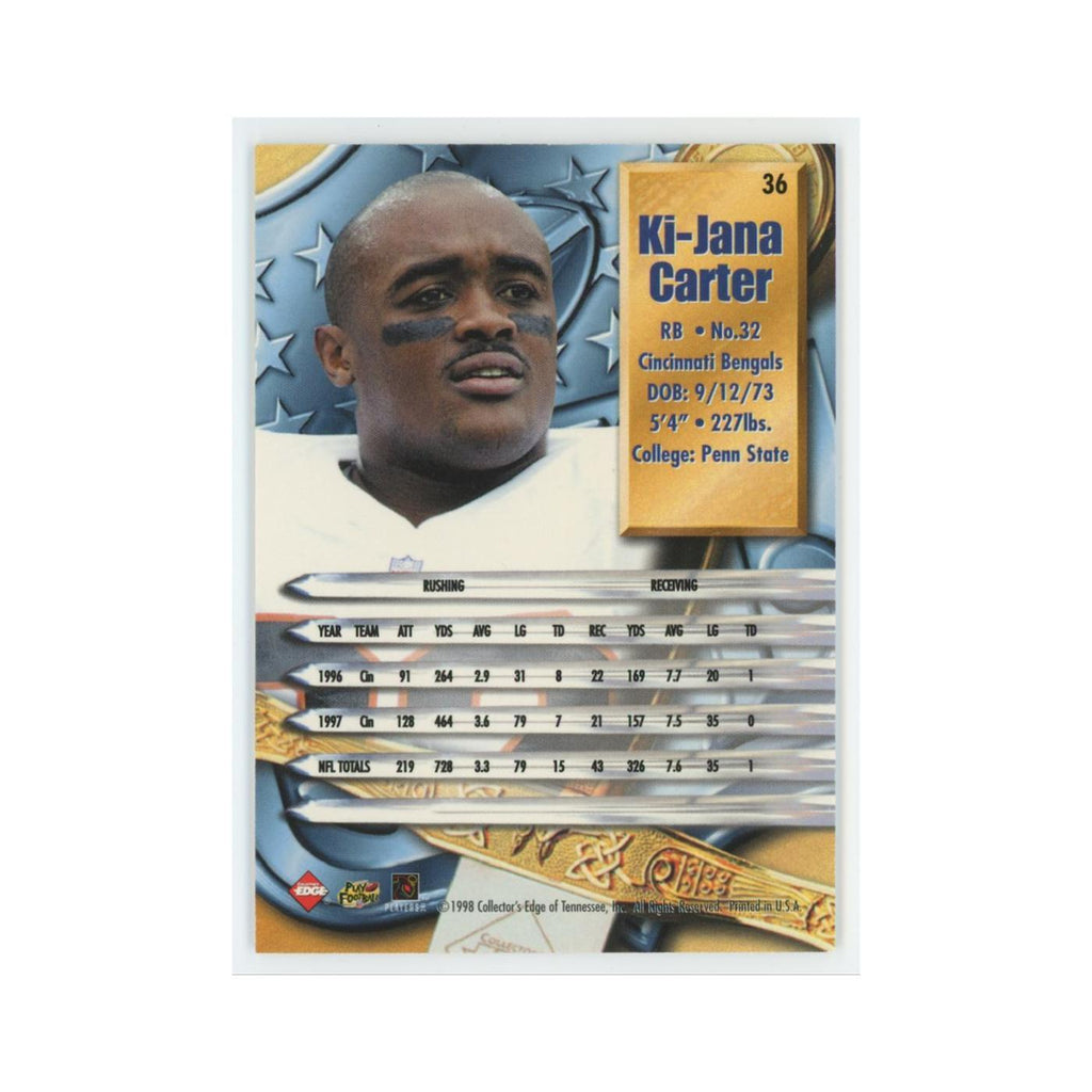 Ki-Jana Carter 1998 Collector's Edge Gold #36 Cincinnati Bengals NM