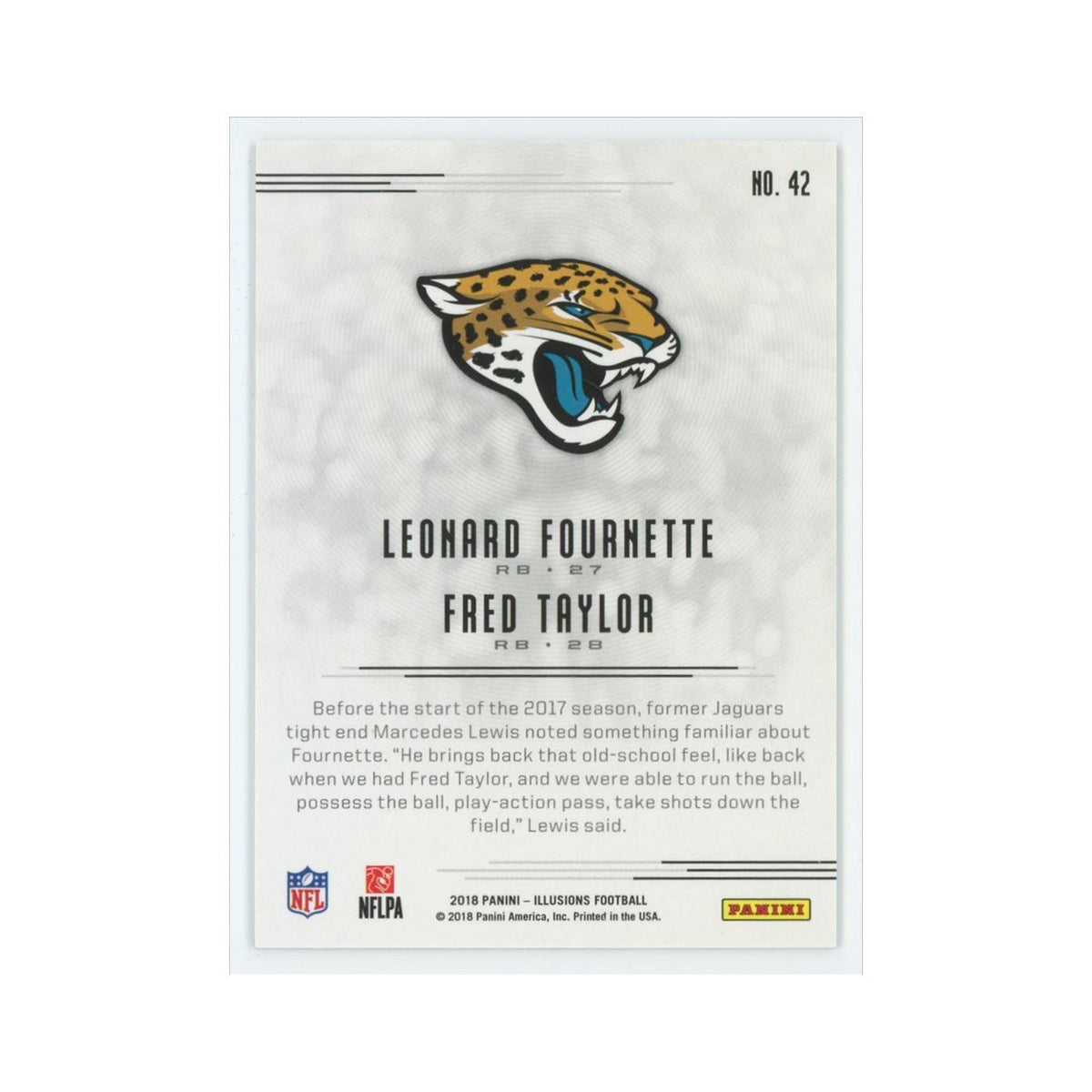 Fred Taylor Leonard Fournette 2018 Panini Illusions #42 Jacksonville Jaguars NM