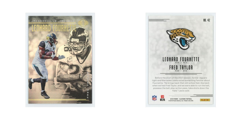 Fred Taylor Leonard Fournette 2018 Panini Illusions #42 Jacksonville Jaguars NM