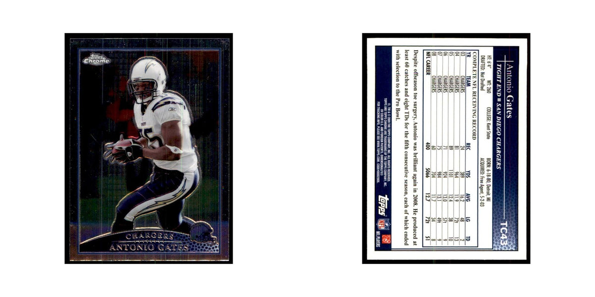 2009 Topps Chrome Antonio Gates Football Cards #TC43