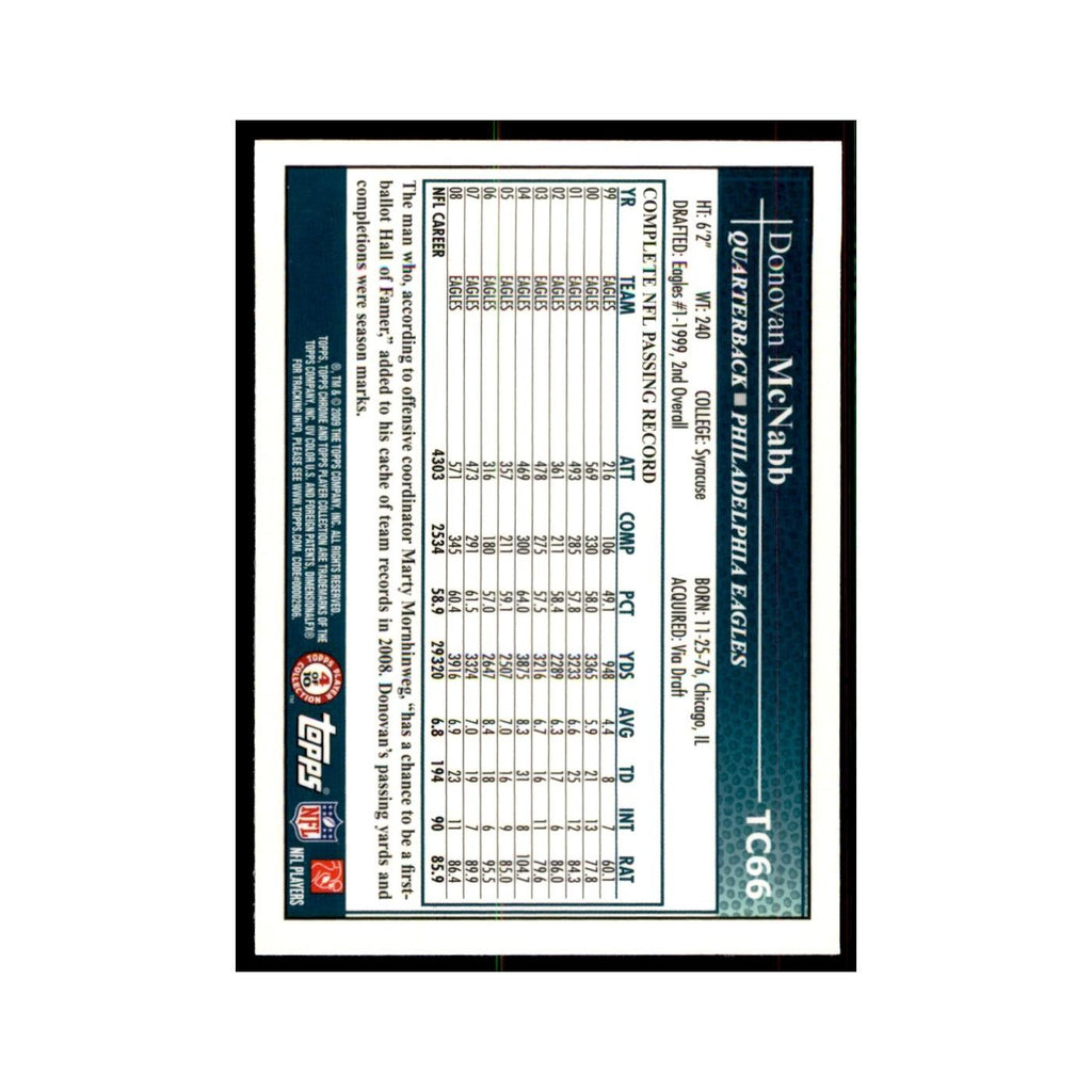 2009 Topps Chrome Donovan McNabb Football Cards #TC66