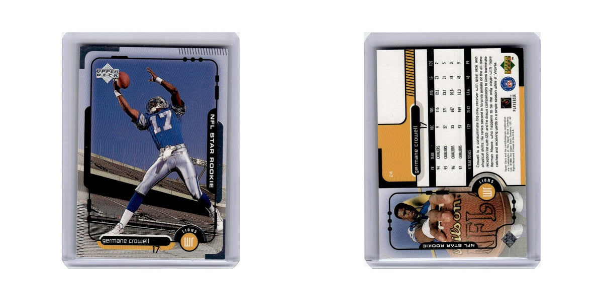 Germane Crowell Rookie 1998 Upper Deck #24 Detroit Lions Football Card NM