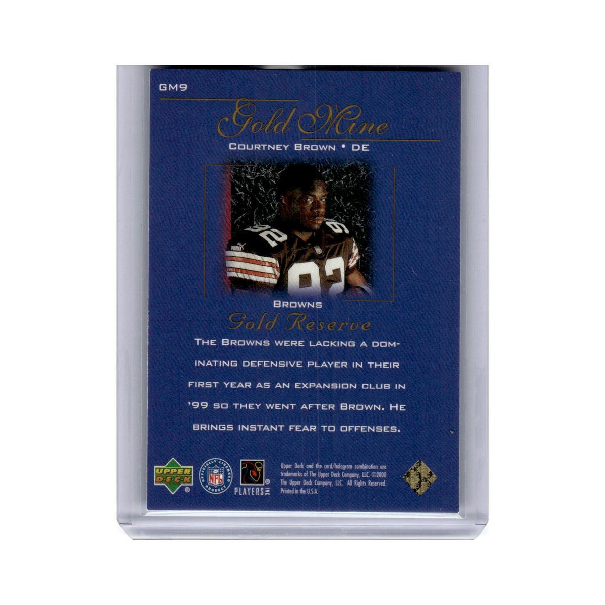 Courtney Brown 2000 Upper Deck Gold Reserve Mine #GM9 Cleveland Browns NM