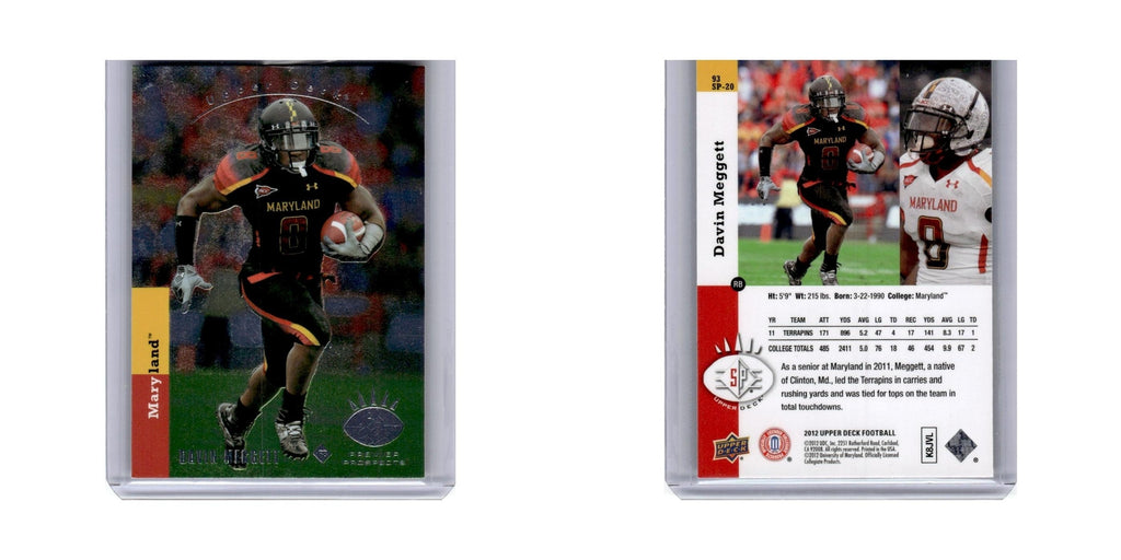Davin Meggett 2012 Upper Deck #SP20 Maryland Terrapins Football Card NM