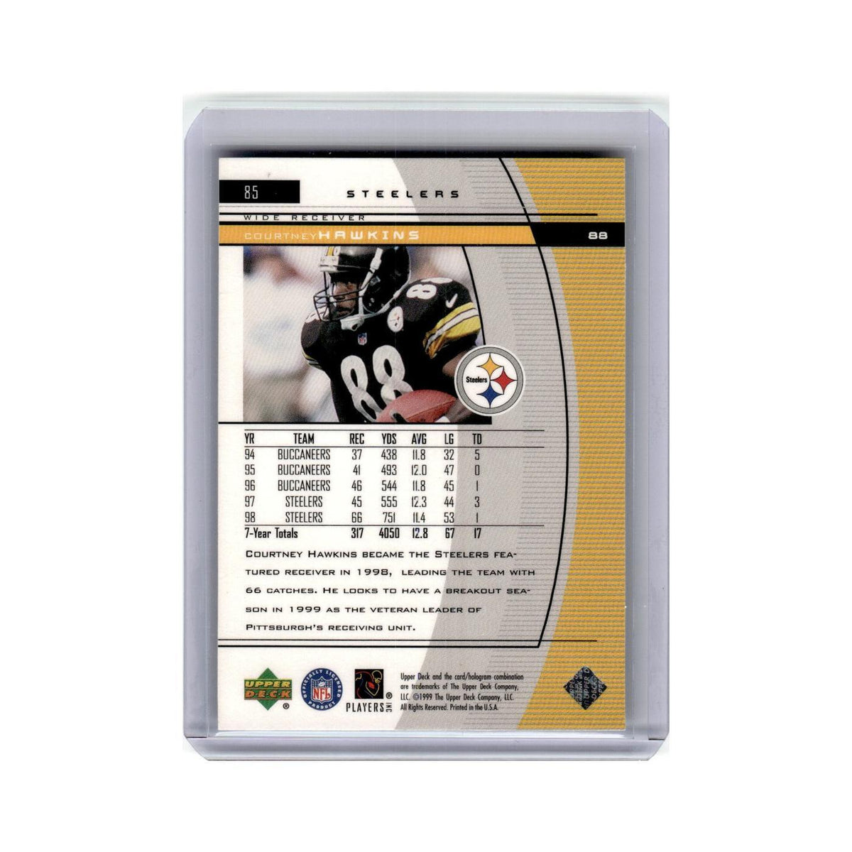 Courtney Hawkins 1999 Upper Deck Black Diamond #85 Pittsburgh Steelers NM