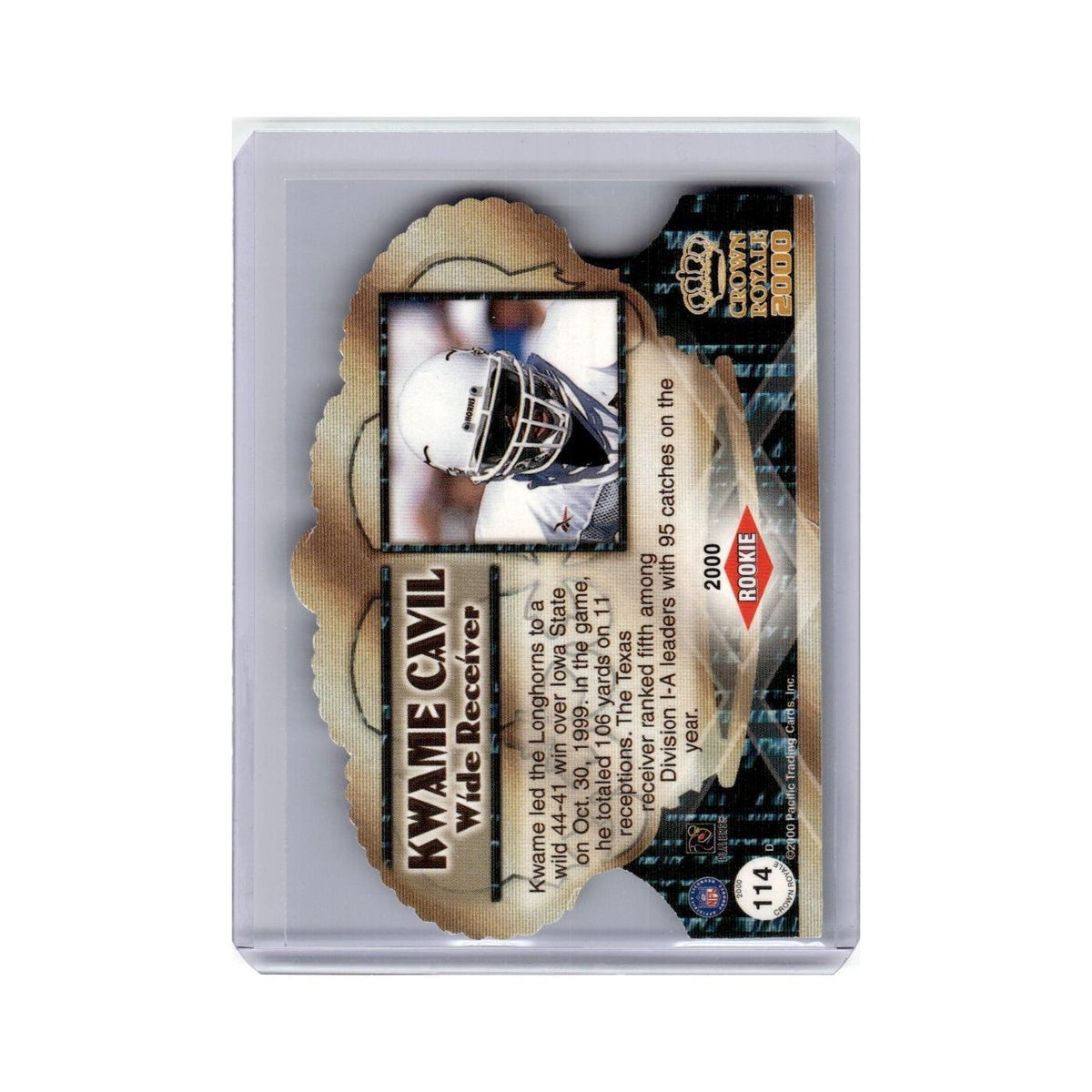 Kwame Cavil Rookie #/499 2000 Pacific Crown Royale #114 Texas Longhorns NM