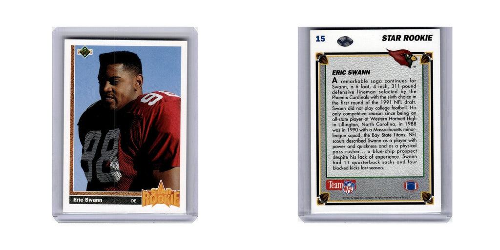 Eric Swann Rookie 1991 Upper Deck #15 Phoenix Cardinals Football Card NM