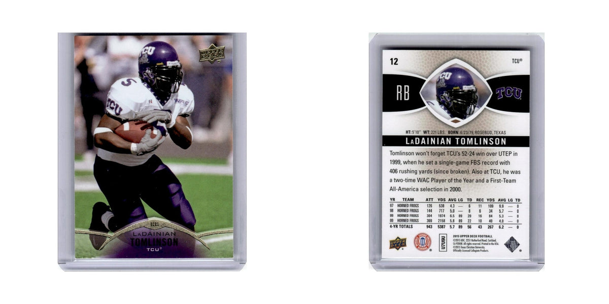 LaDainian Tomlinson 2015 Upper Deck #12 TCU Horned Frogs Football Card NM