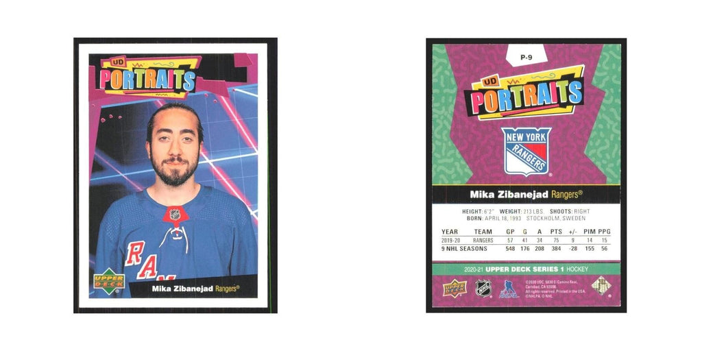 2020 Upper Deck UD Portraits Mika Zibanejad New York Rangers #P-9