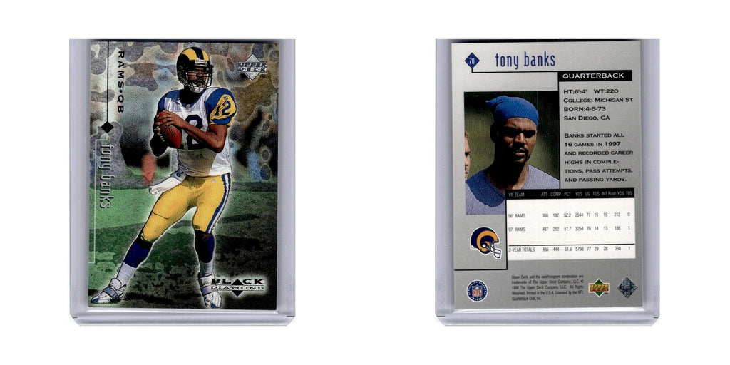 Tony Banks 1998 Upper Deck Black Diamond #70 St. Louis Rams Football Card NM