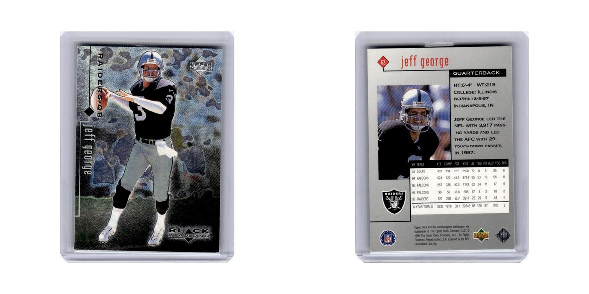 Jeff George 1998 Upper Deck Black Diamond #62 Oakland Raiders Football Card NM