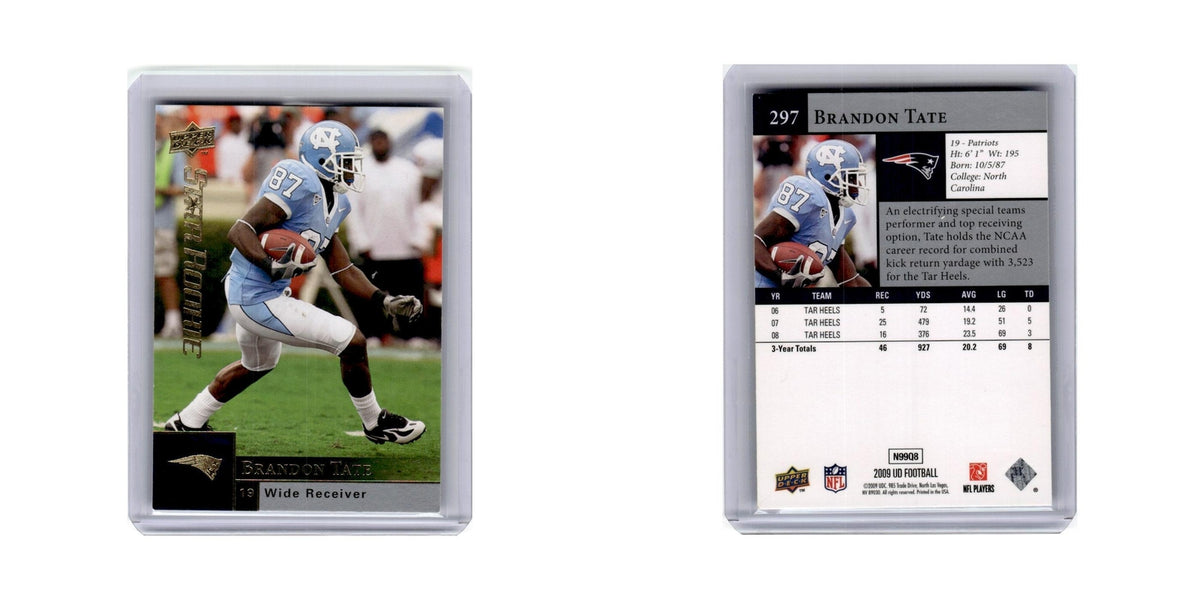 Brandon Tate 2009 Upper Deck #297 New England Patriots Football Card NM