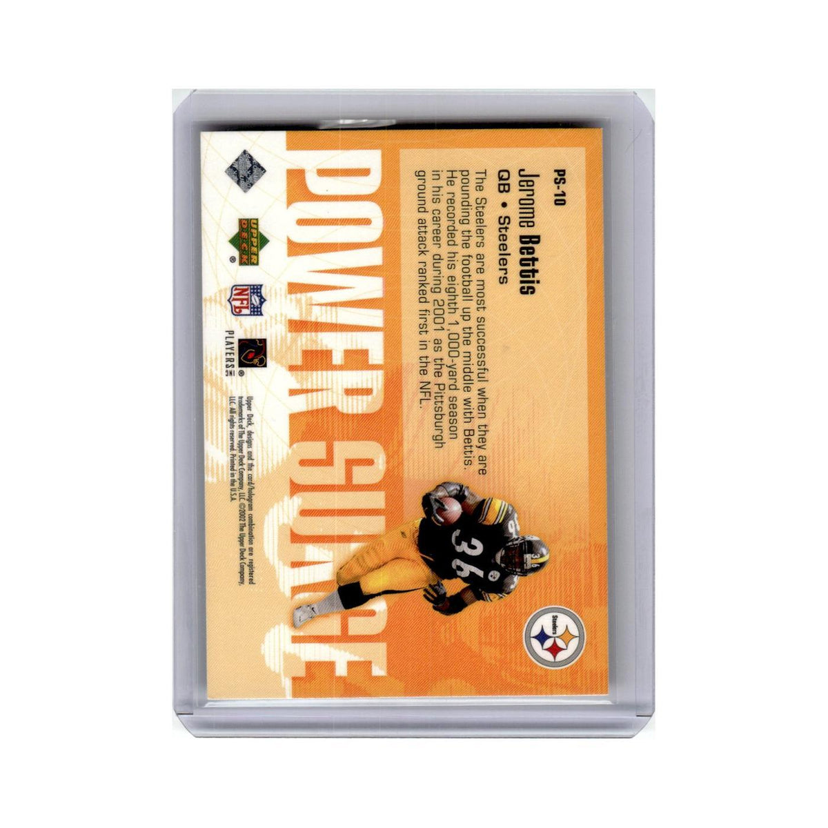 Jerome Bettis 2002 Upper Deck Power Surge #PS-10 Pittsburgh Steelers NM