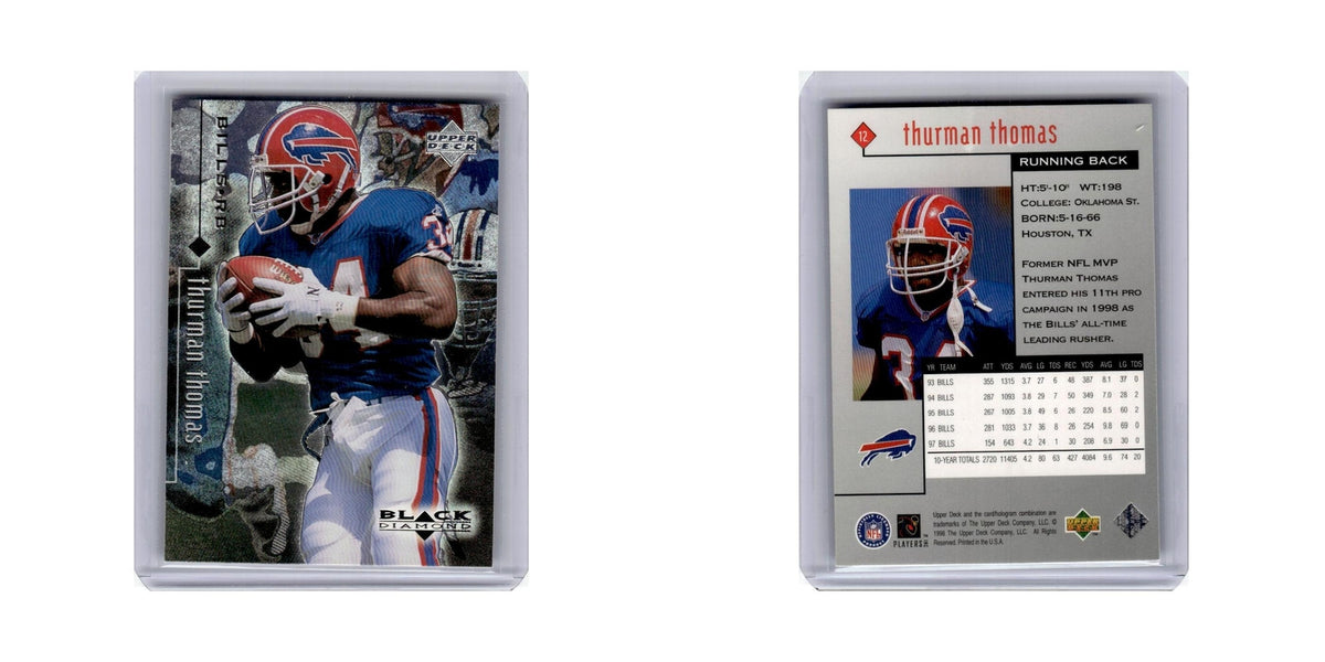 Thurman Thomas 1998 Upper Deck Black Diamond #12 Buffalo Bills Football Card NM