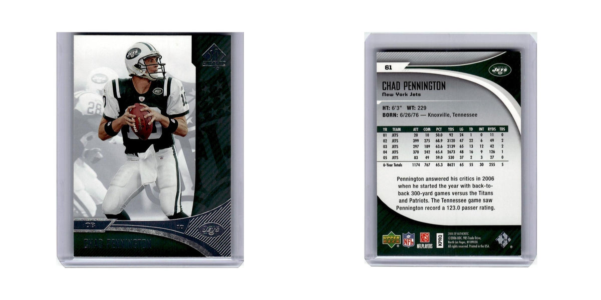 Chad Pennington 2006 SP Authentic #61 New York Jets Football Card NM