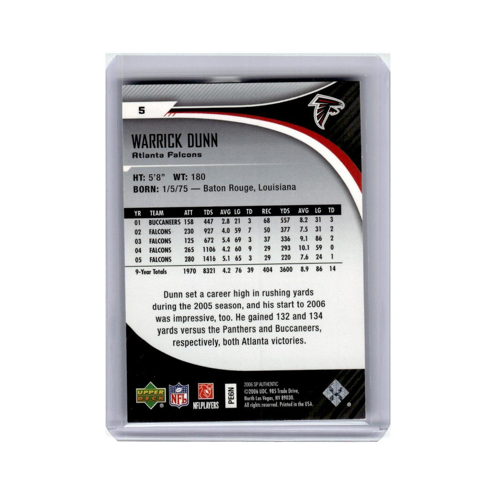 Warrick Dunn 2006 SP Authentic #5 Atlanta Falcons Football Card NM