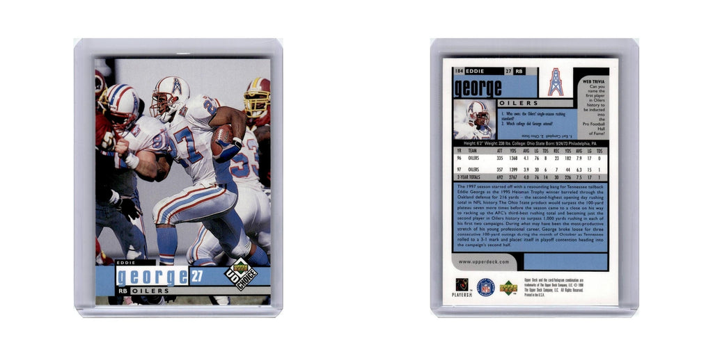 Eddie George 1998 UD Choice #184 Tennessee Oilers Football Card NM