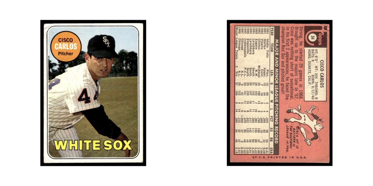 1969 Topps (Damaged) Cisco Carlos White Sox #54