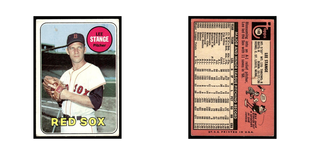 1969 Topps (Damaged) Lee Stange Red Sox #148
