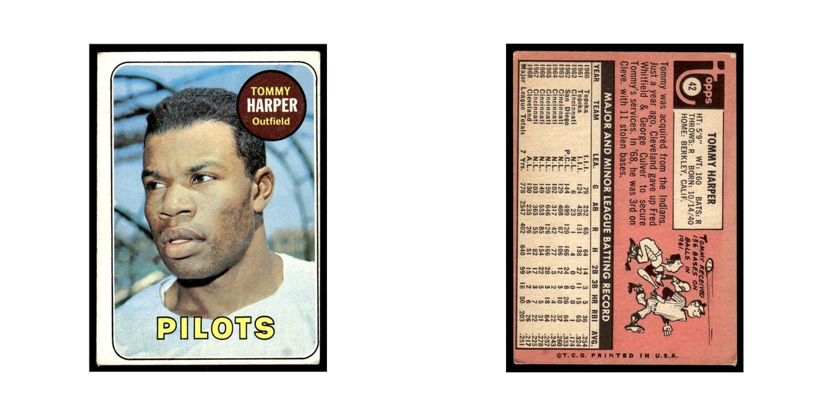 1969 Topps (Damaged) Tommy Harper Seattle Pilots #42