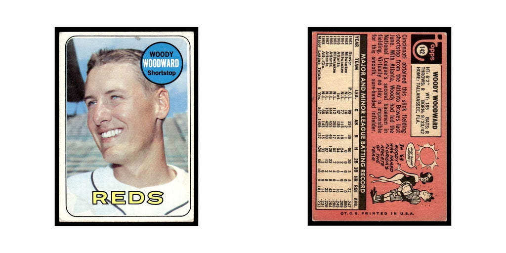 1969 Topps (Damaged) Woody Woodward Reds #142