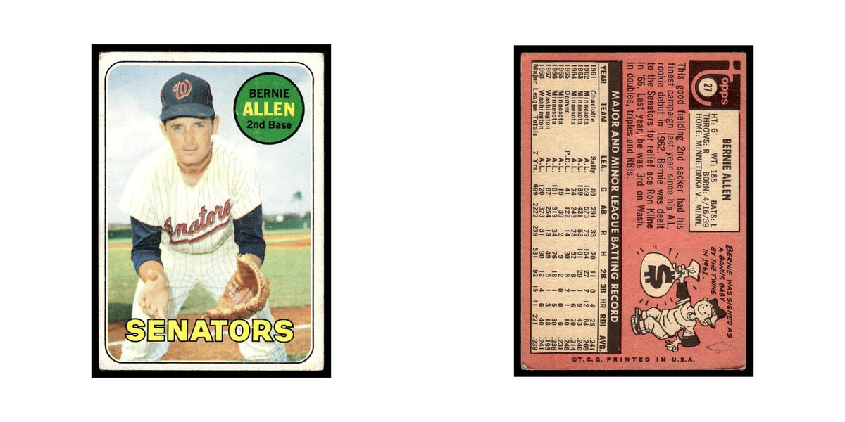 1969 Topps (Damaged) Bernie Allen Washington Senators #27
