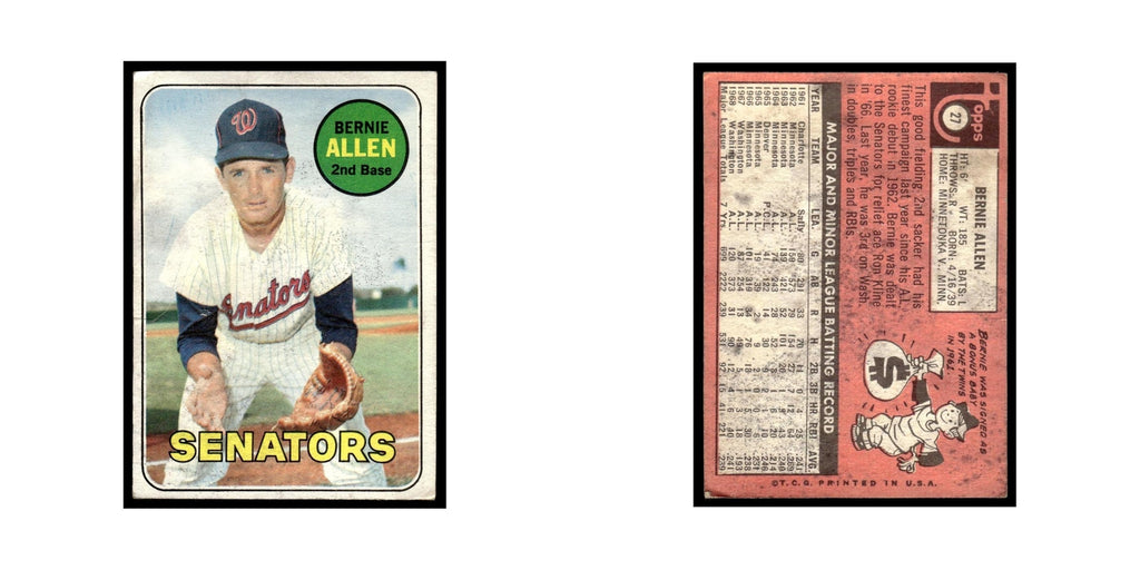 1969 Topps (Damaged) Bernie Allen Washington Senators #27