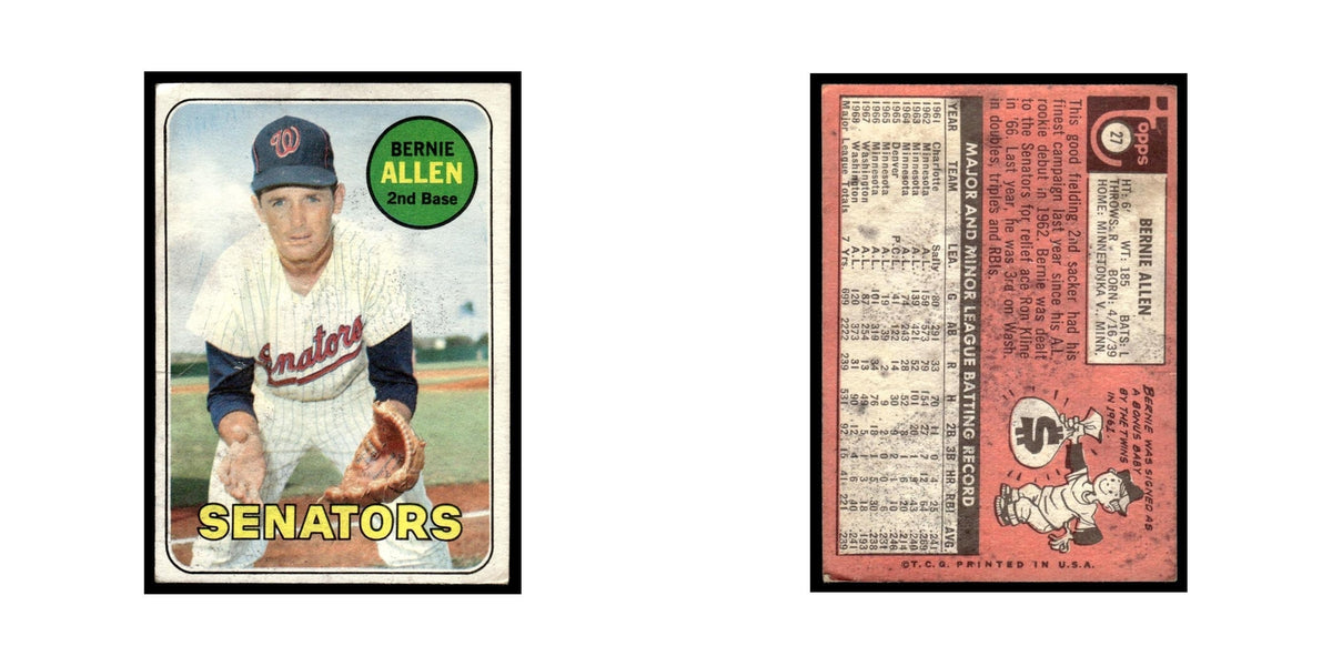1969 Topps (Damaged) Bernie Allen Washington Senators #27