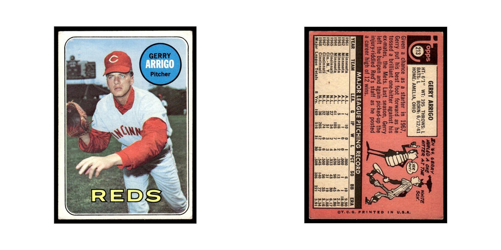1969 Topps (Damaged) Gerry Arrigo Reds #213