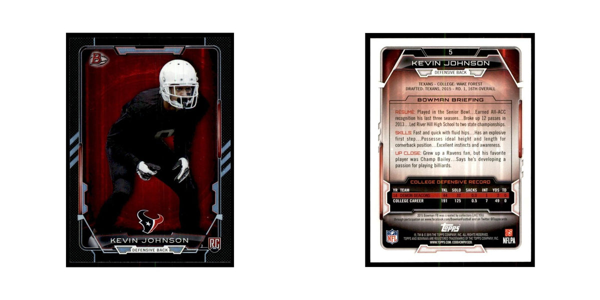 2015 Bowman Foil Kevin Johnson RC Football Cards #5