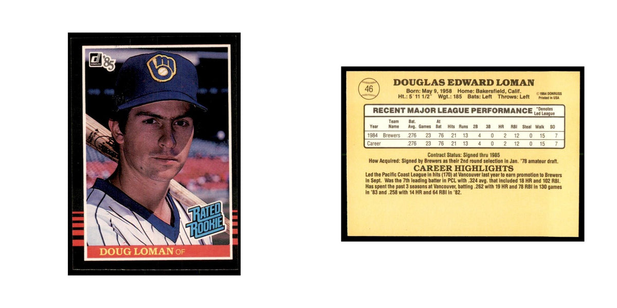 1985 Donruss Doug Loman Baseball Cards #46