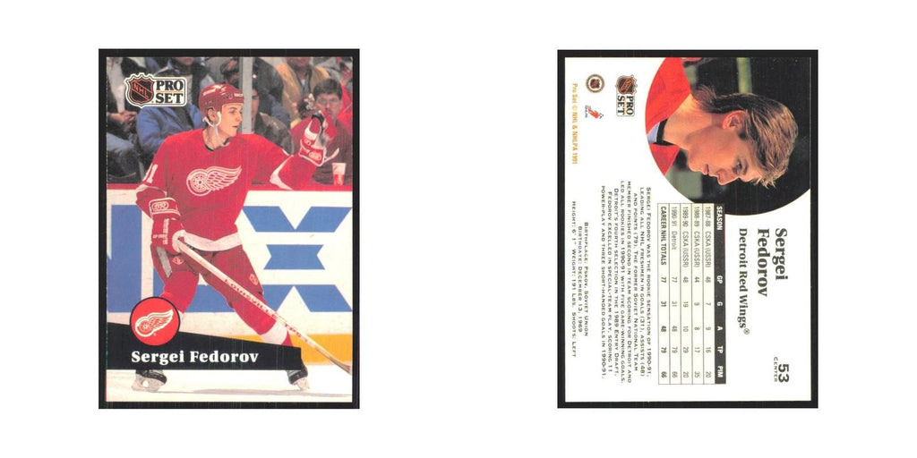 1991 Pro Set Sergei Fedorov Detroit Red Wings #53