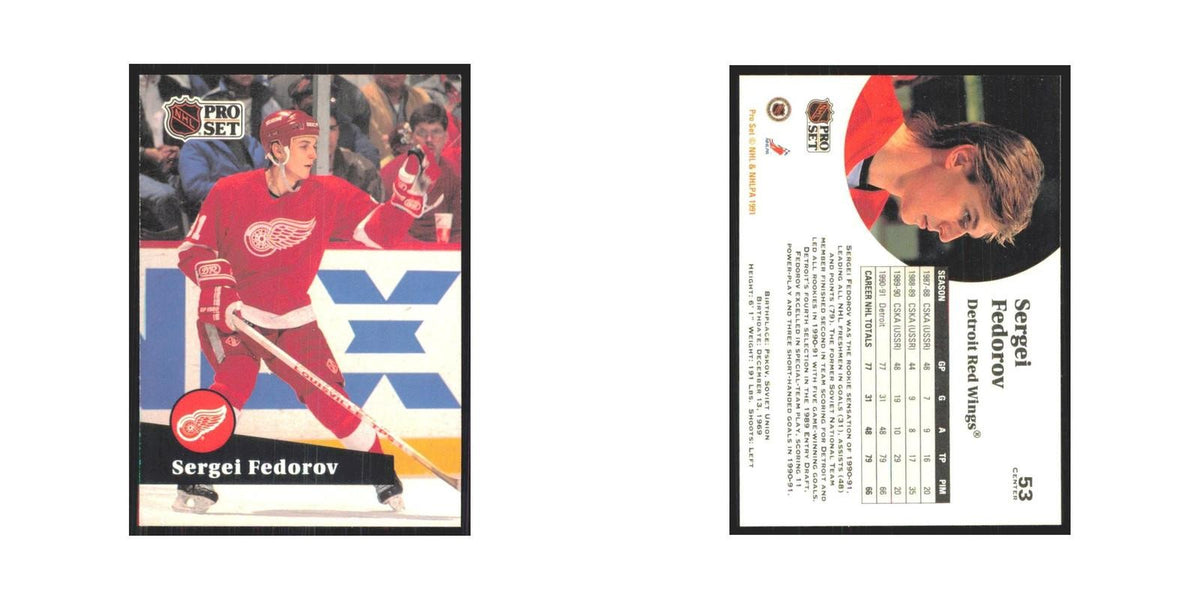 1991 Pro Set Sergei Fedorov Detroit Red Wings #53