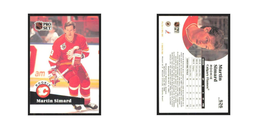 1991 Pro Set Martin Simard RC Calgary Flames #526